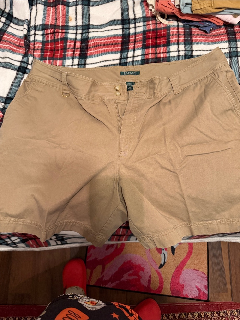 Ralph Lauren Tan Cotton Flat Front Men’s Shorts